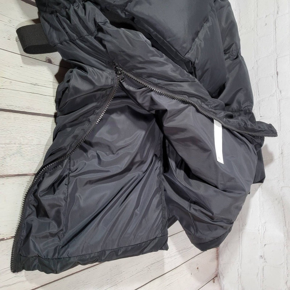 Fabletics Black Puffer Coat Midi Belted Stand Collar Full Zip Women's Winter XXL - Picture 7 of 11